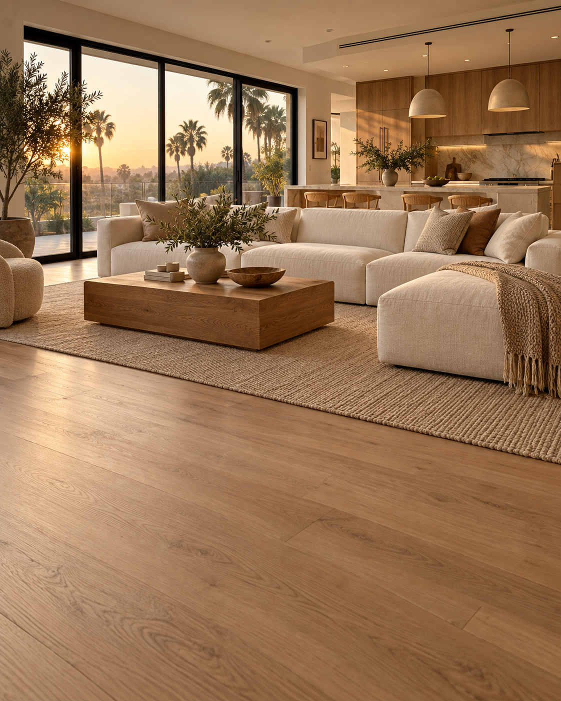 Warm neutral luxury living room